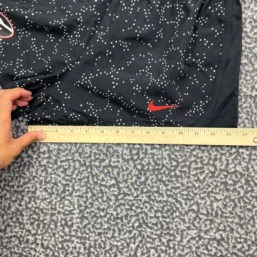 Nike Georgia Bulldogs Dri-Fit Running Shorts Women Medium Black Polka Dot New M